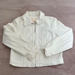 Rebecca Taylor White Jean Jacket Small